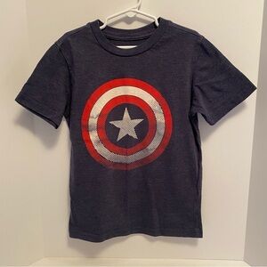 Marvel Boys Avengers Captain America Blue Short Sleeve T-Shirt Size Small
